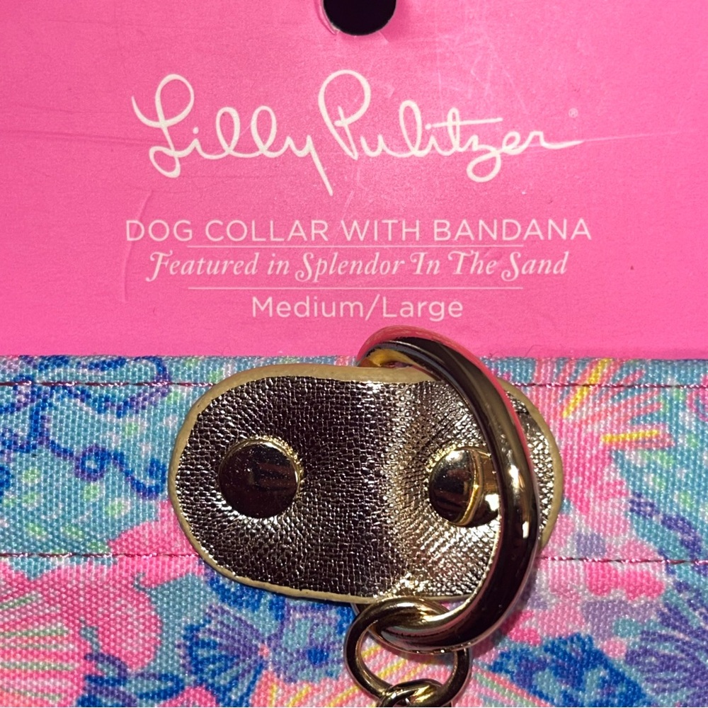 Lilly Pulitzer Adjustable Dog Bandana Heavy Duty Leatherette Collar NWT - Picture 5 of 10